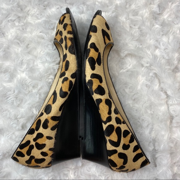 COPY - Calvin Klein Bree Calf Hair Leopard Peep Toe Wedge - Picture 5 of 8